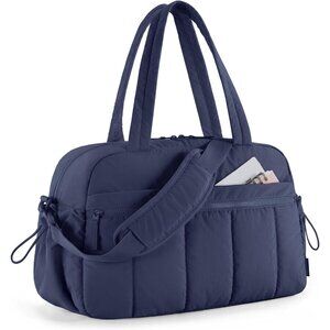 Women Navy Blue Imported Lightweight Water Resistant Travel Gym Carry On Bag